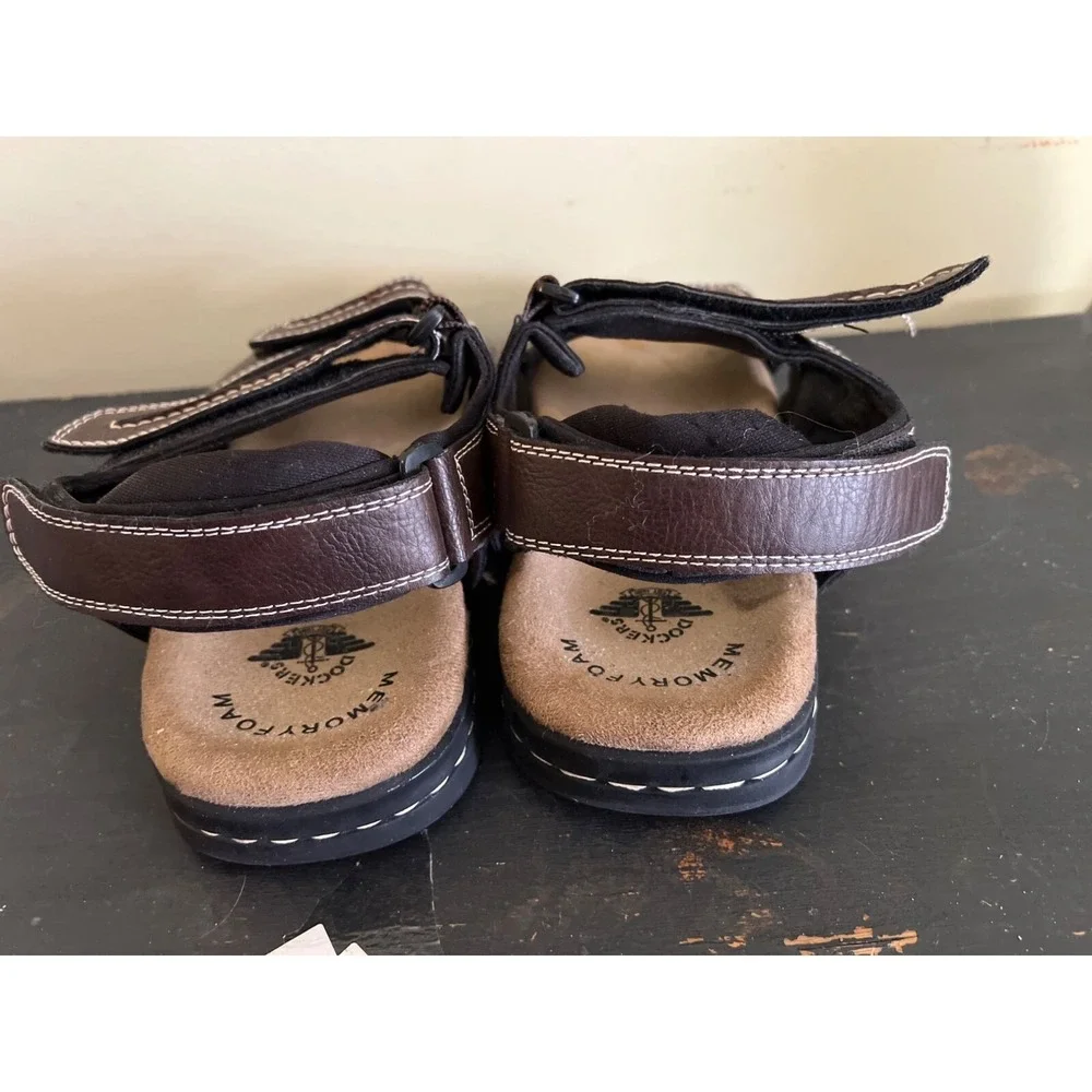 Mens Dockers Fusion Footbed Brown Sandals Sz 11M aoutdoor Gorpcore Hiking Beach